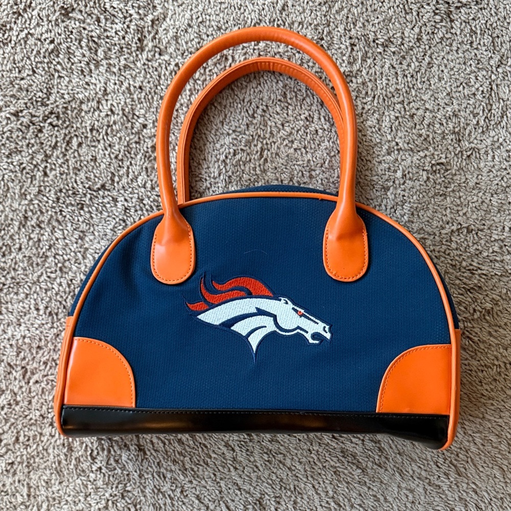 NFL Denver Broncos Navy and Orange Shoulder Bag